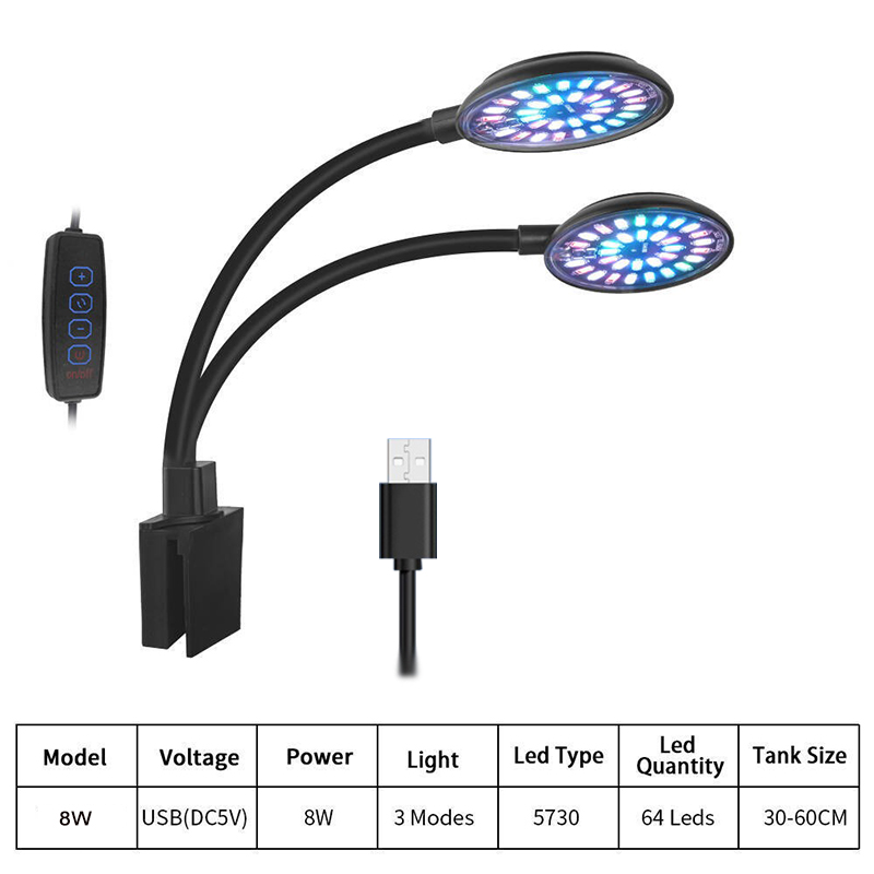 Usb aquário led luz tanque de  - Aquarium Plant Light avaliação e preço